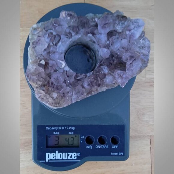 AMETHYST tea light candle, sphere or egg holder stone crystal rock  01 - Picture 8 of 9